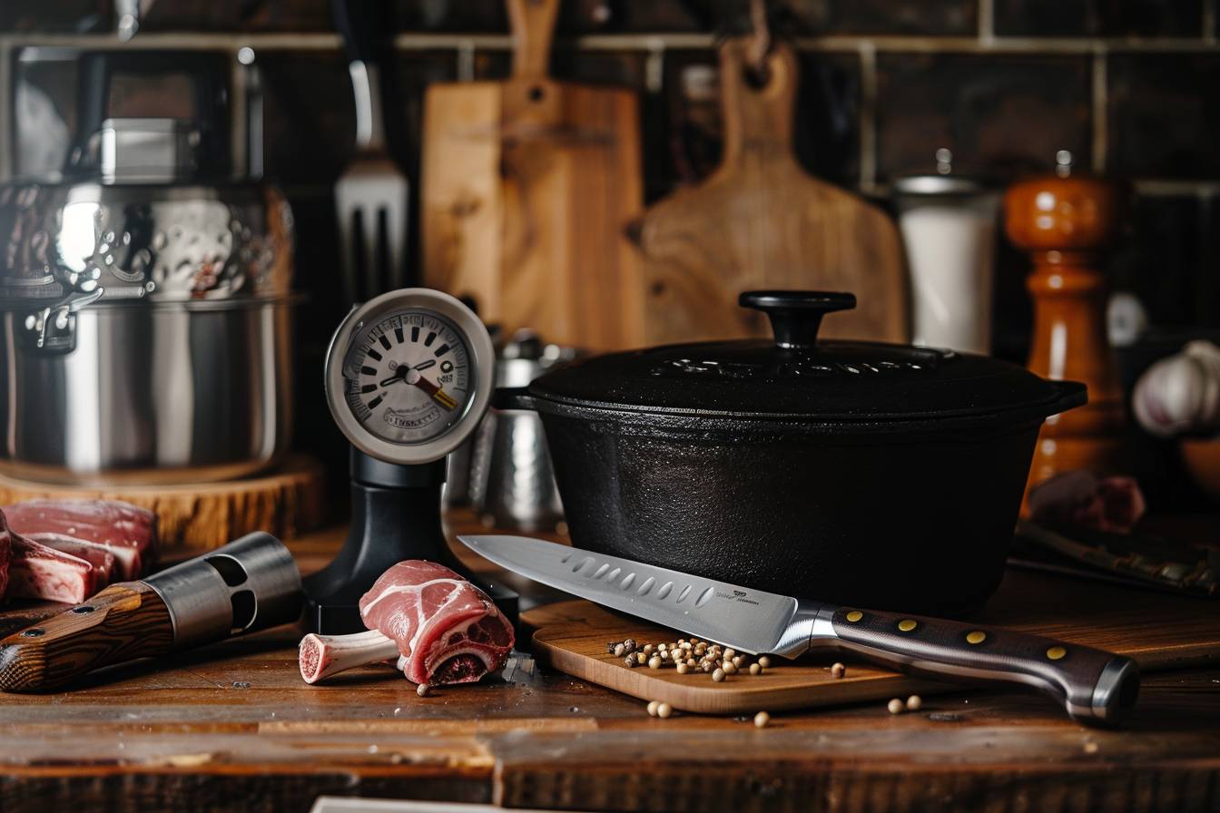 Ustensiles pour préparer des plats à base de viande  
Outils de cuisine dédiés à la cuisson de la viande