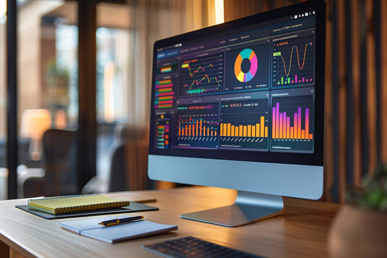 Graphique dynamique illustrant l'apprentissage de Power BI  
Tableau coloré représentant les bases de Power BI en 30 jours